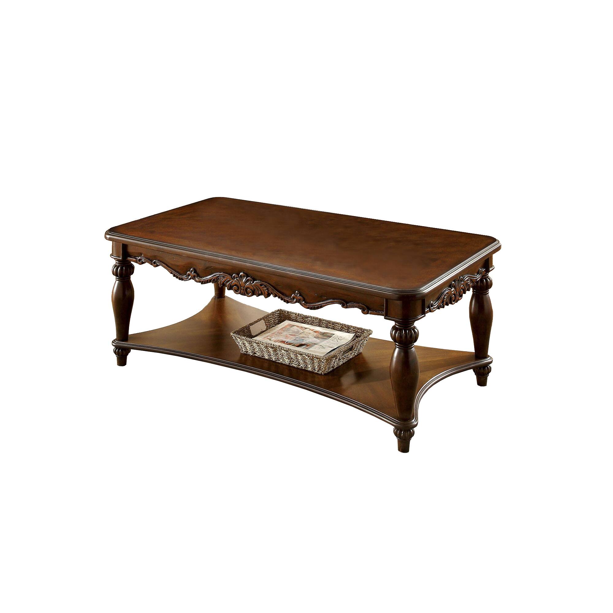 Alt View 1. Manhattan Lane - Wooden Coffee & End Tables Set, Cherry Brown, Pack of 3 - Brown.