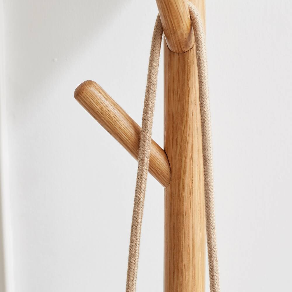 Left. Ropilly - Ropilly Solid Oak Hall Tree Coat Rack Bench Mid-Century Modern Entryway Shoe Storage Stool Natural Wood - Natural.