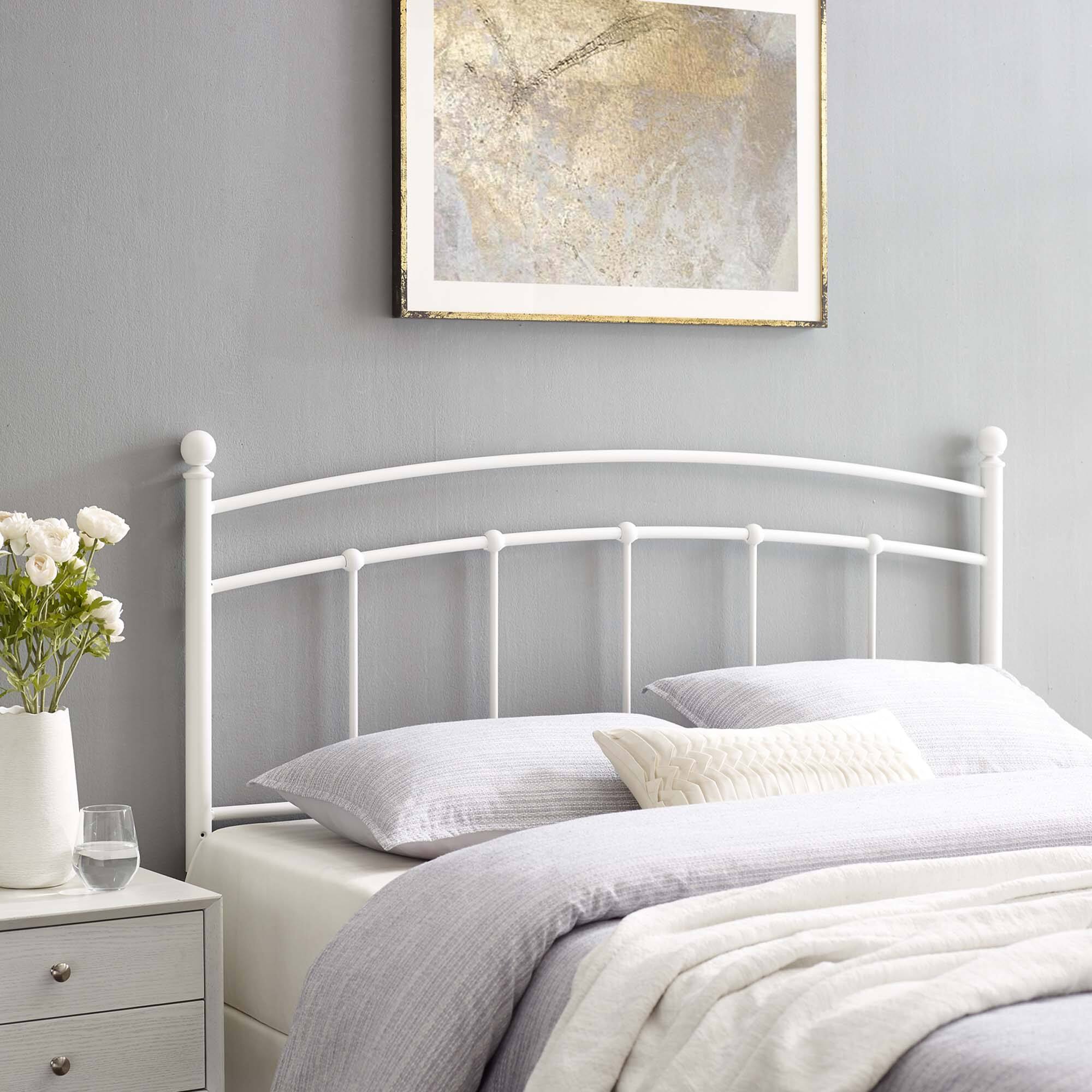 Back. Modway - Abigail Metal Twin Headboard by Modway - White.