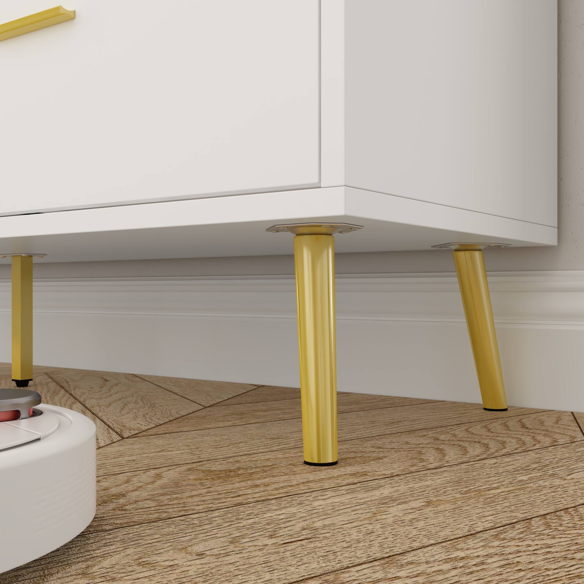 Alt View 1. FUFU & GAGA - FUFU&GAGA 6 - Drawer Double Dresser - Elevated Storage for Modern Living - White.