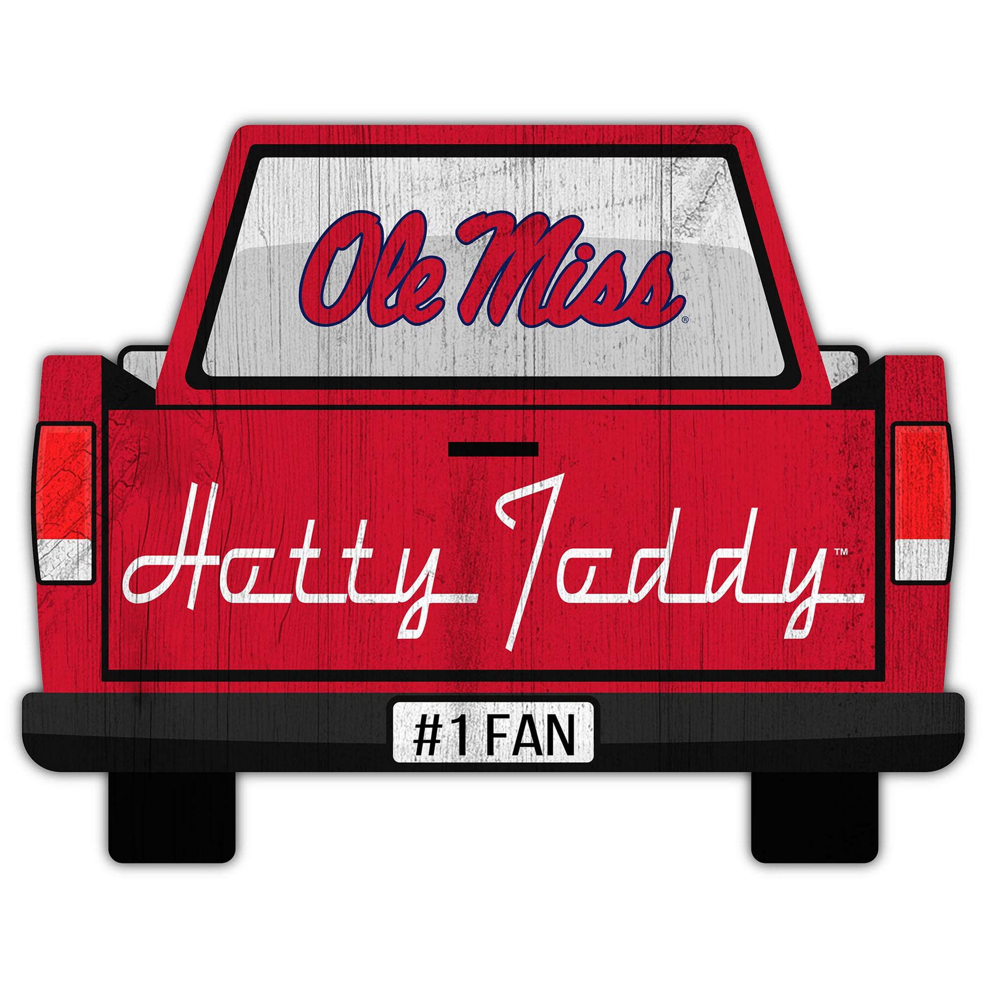 Ole Miss Rebels 12'' x 12'' Truck Back D-cor
