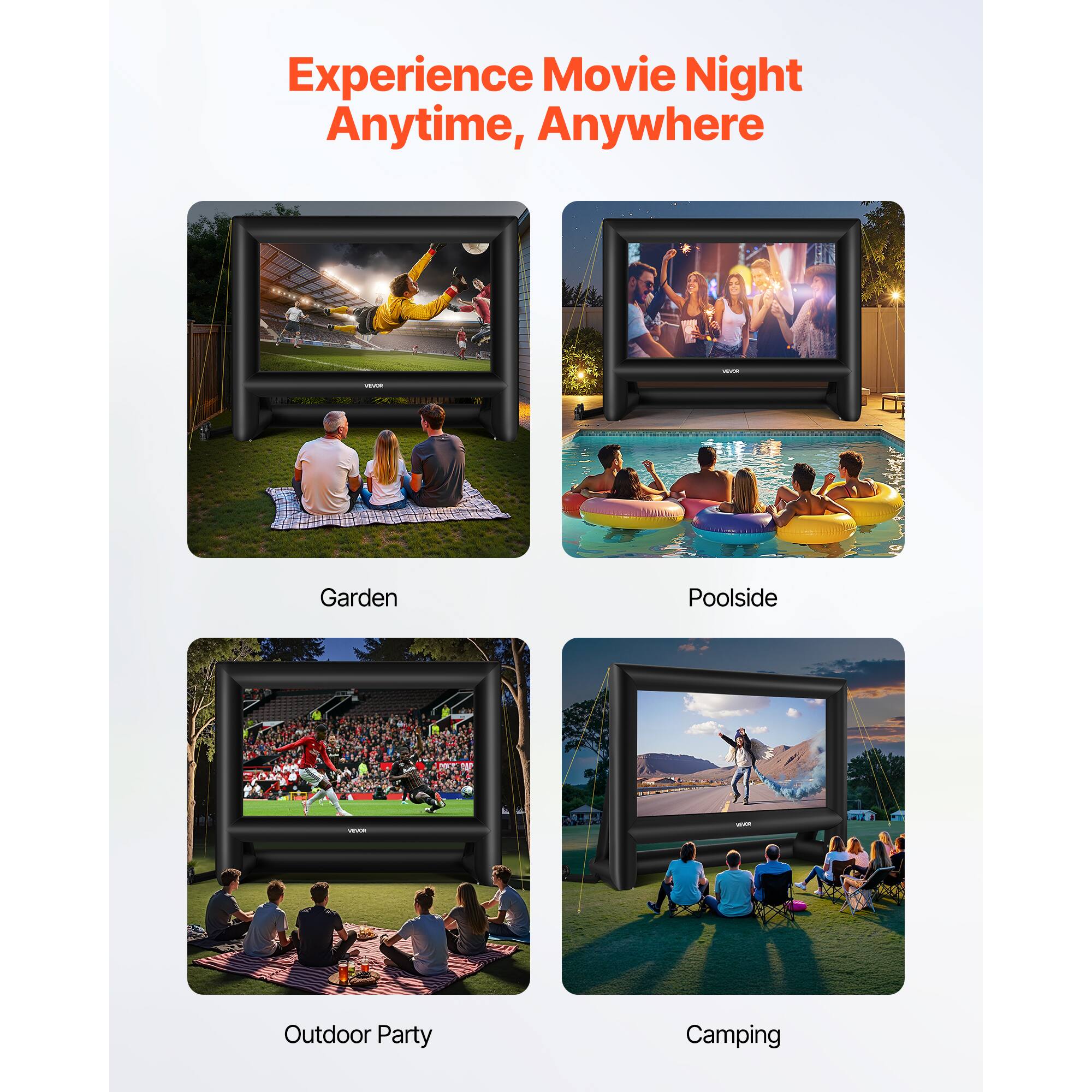 Experience Movie Night Anytime, Anywhere

- Garden
- Poolside
- Outdoor Party
- Camping