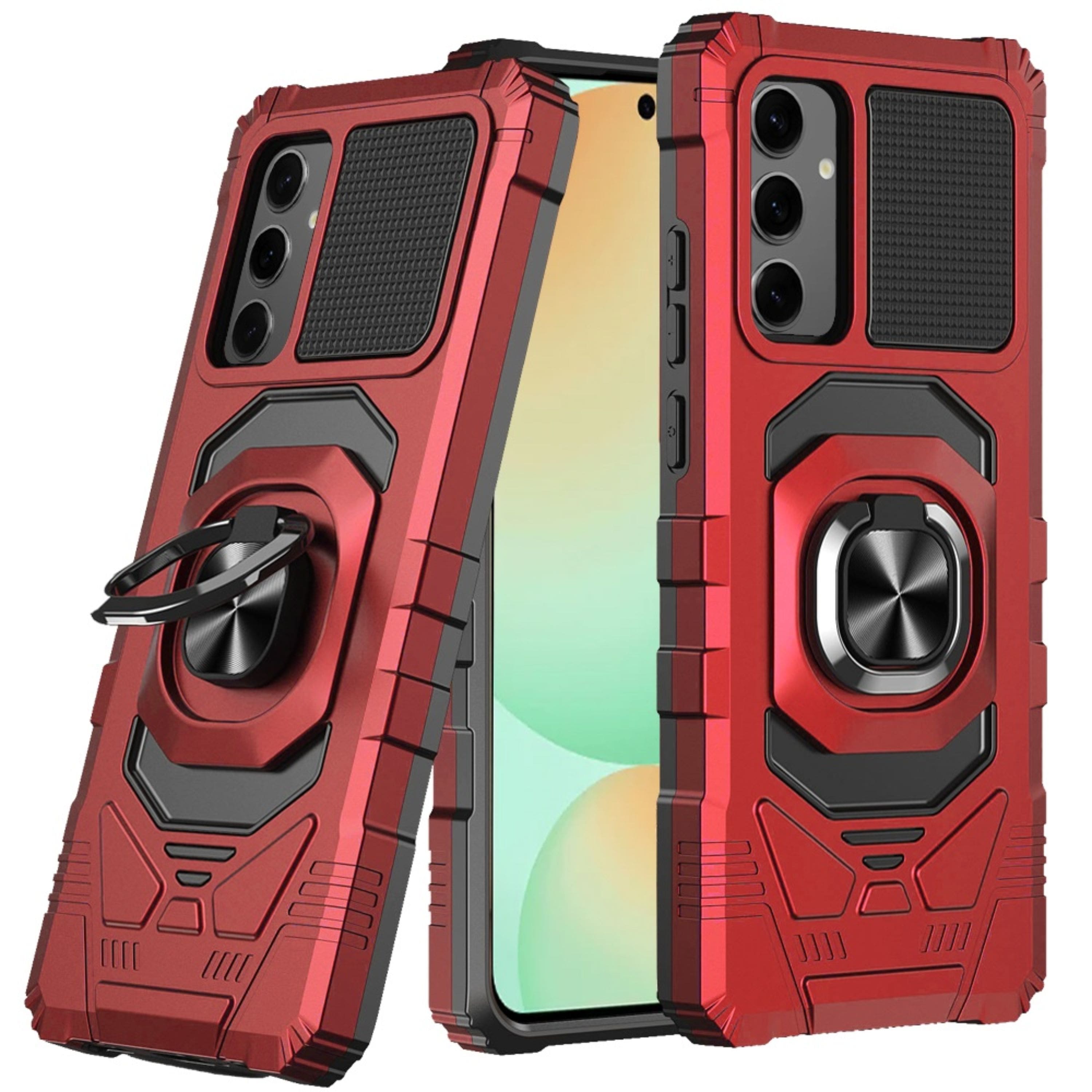 Kitcheniva - Shockproof Dual Layer Magnetic Ring Stand Cover For Samsung Galaxy S24 FE - Red price history on PriceWatchPro