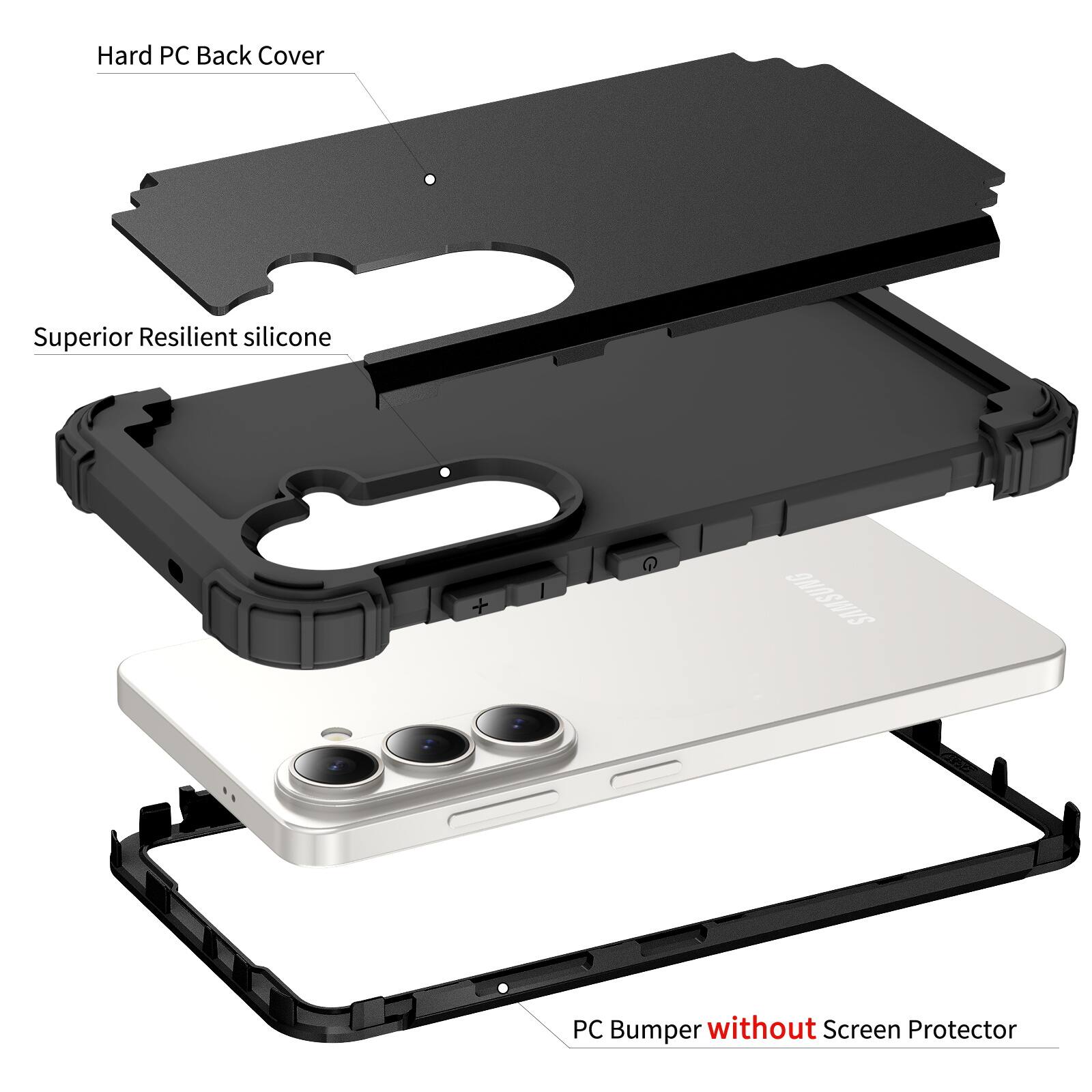 Hard PC Back Cover Superior Resilient silicone SAMSUNG PC Bumper without Screen Protector