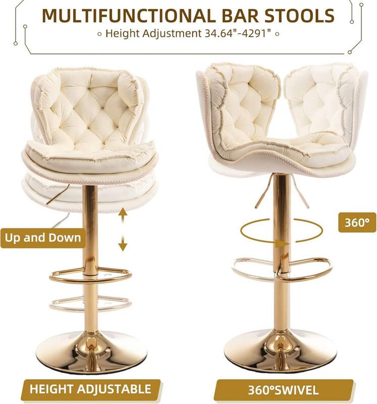 MULTIFUNCTIONAL BAR STOOLS  
Height Adjustment 34.64"-4291"  
Up and Down  
360° SWIVEL  
HEIGHT ADJUSTABLE