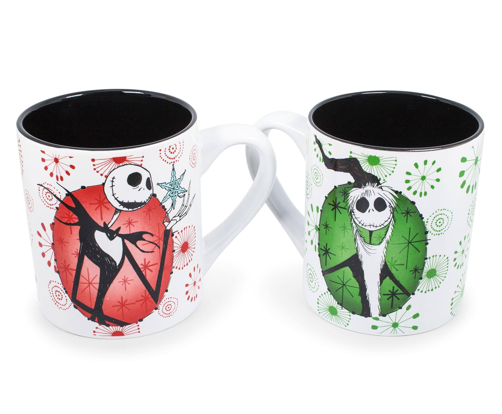 Alt View 1. Disney - Nightmare Before Christmas Jack Holiday Mugs, Set of 2 | Each Holds 14 Ounces - White.