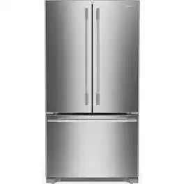 KitchenAid - 20 Cu. Ft. 36-Inch Counter-Depth French Door Refrigerator with Internal Water Dispenser - Stainless Steel