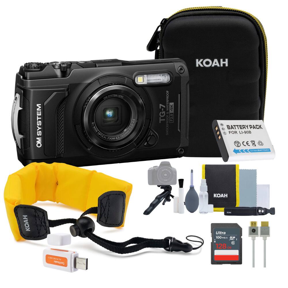 OM SYSTEM OM SYSTEM LENS WDE 1:2.0-4.9 WDE OPTICAL OPTICAL MOOS 4.5 18.0mm WATERPROOF 4K TG-7 2 F2.0 SHOCKPROOF : BATTERY PACK FOR LI-908 CE L4cm BATTERY >F 32 128 NON FOE ICN - Cartlcale Cet