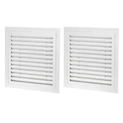 Front. Unique Bargains - 18" x 18" Return Air Vent Cover 2pcs, Aluminum Alloy Linear Bar Removable Grille with Mesh Filter for HVAC - White.