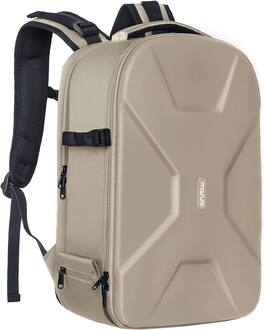 mosiso - Camera Backpack 15-16 inch Waterproof Hardshell Camera Bag with Tripod Holder&Laptop Compartment - Camel