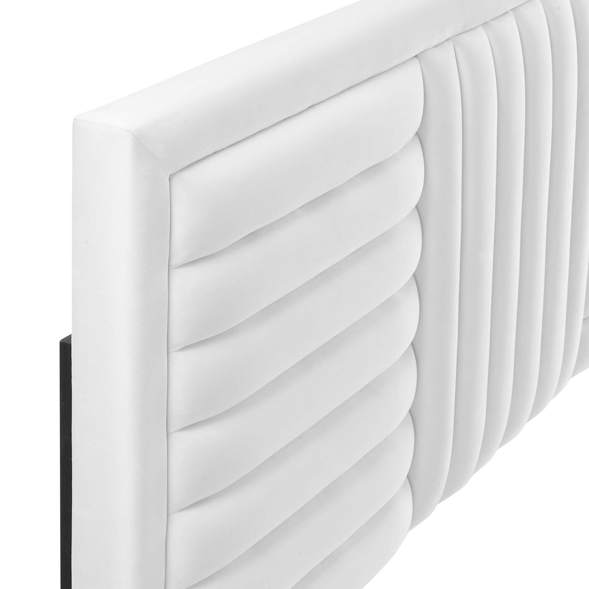 Alt View 1. Modway - Believe Channel Tufted Performance Velvet Full/Queen Headboard by Modway - White.