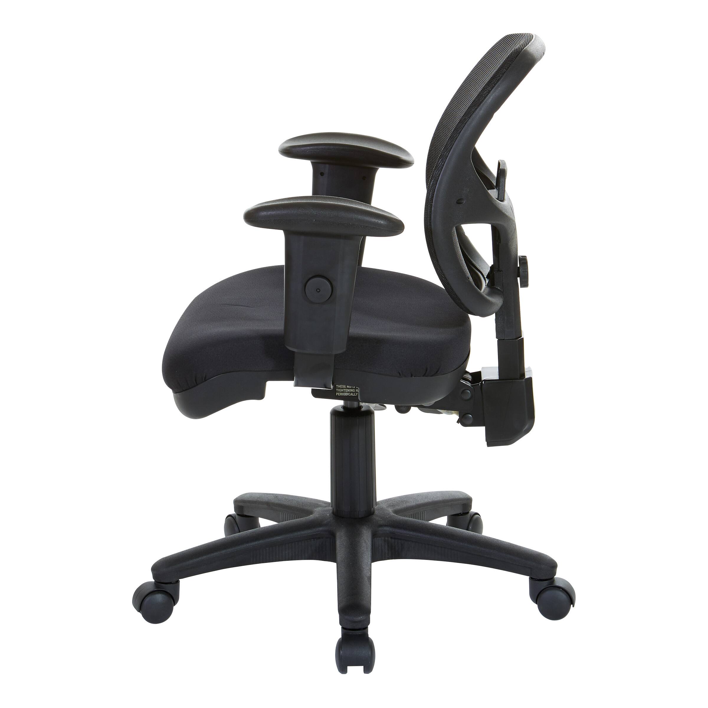 Left. Office Star Products - Ergonomic Task Chair with ProGrid® Back - Coal.