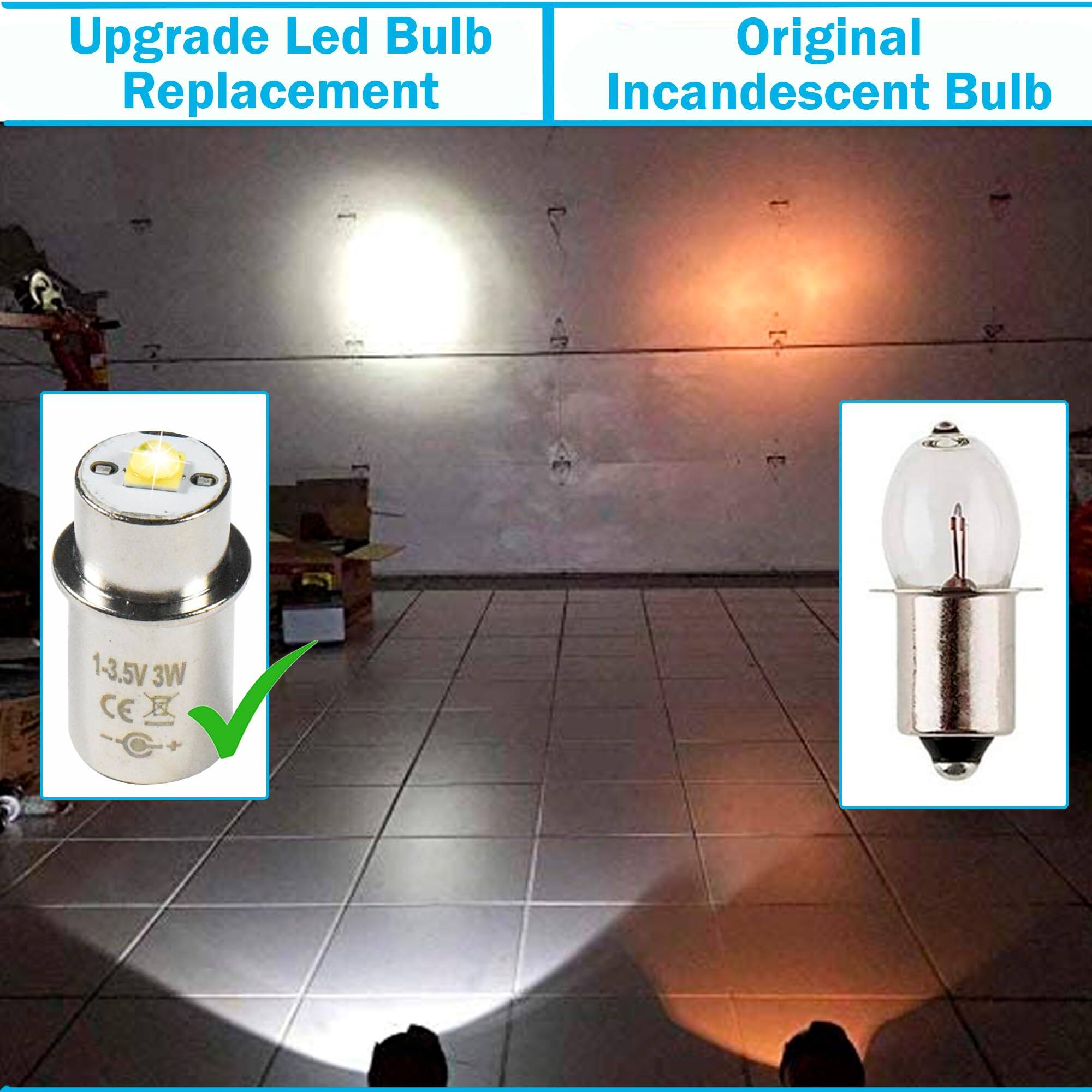 Upgrade Led Bulb Replacement  
Original Incandescent Bulb  
1-3.5V 3W CE