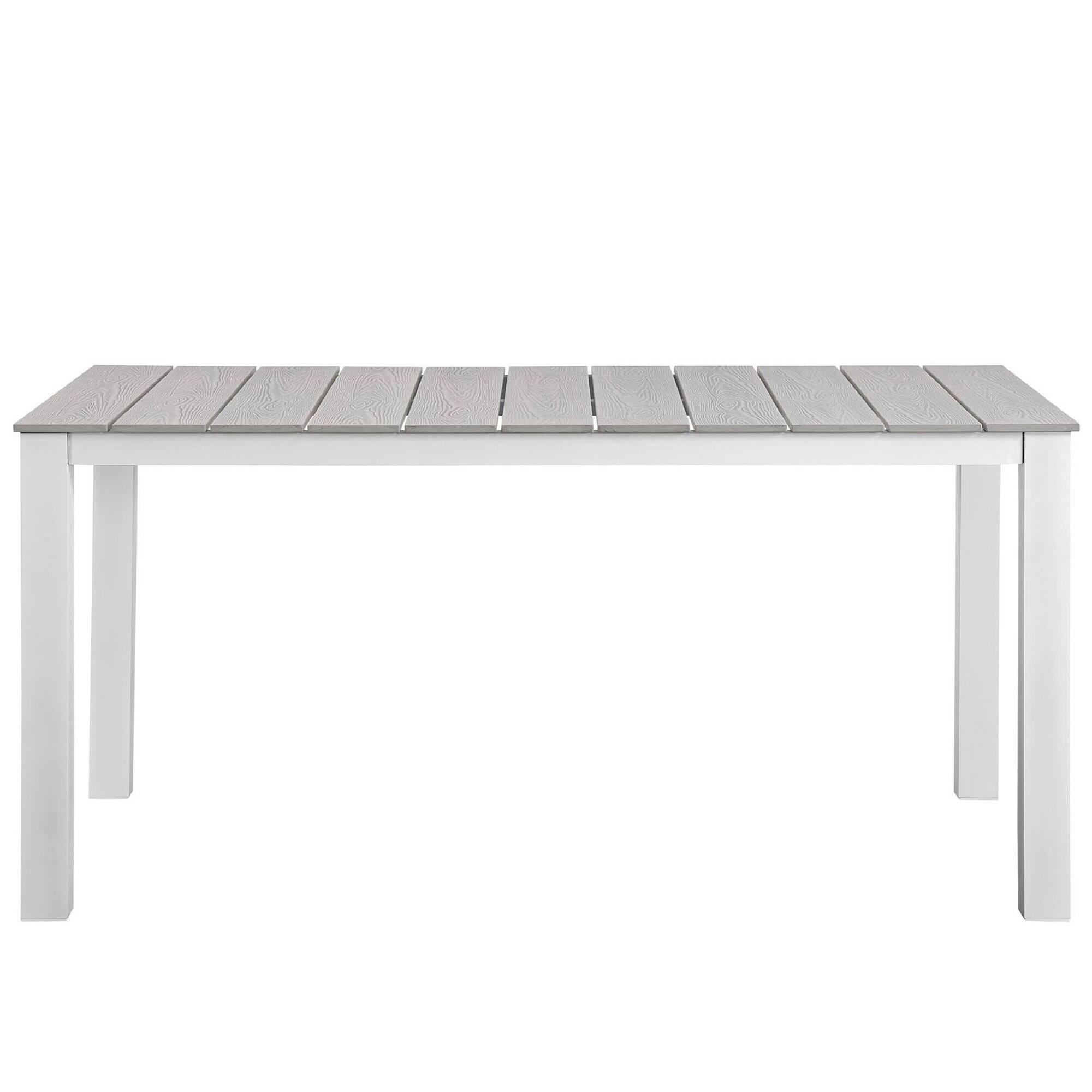 Alt View 2. Modway - Maine 7-Piece Outdoor Patio Dining Set - White Light Gray.