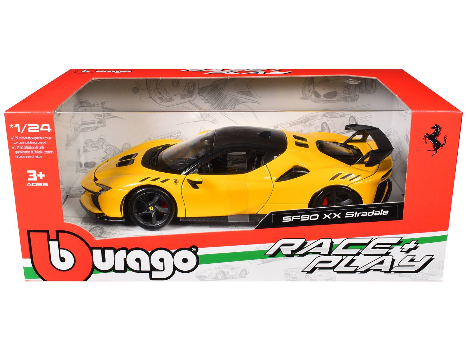 d - PTE 1/24 * 104 im the approximate scale some calibrations this entails a D2 tall velocity but approximate dimensions de dele cetaines varianties please. = 3+ AGES I XX Stradale SF90 Durago RACE PLAY