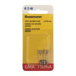 Bussmann - 0.75 amps Fast Acting Glass Fuse 2 pk