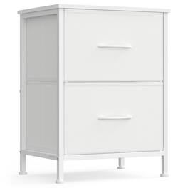 Songmics Home - Dresser for Bedroom, Chest of Drawers, Nightstand,2 Non-Woven Fabric Drawers, Storage Organizer Unit, Closet, Entryway - Cloud White and Snow White