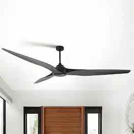 Parrot Uncle - 100" Industrial Extra Larger 3 Propeller ABS Blades Outdoor Ceiling Fan without Light - Matte Black