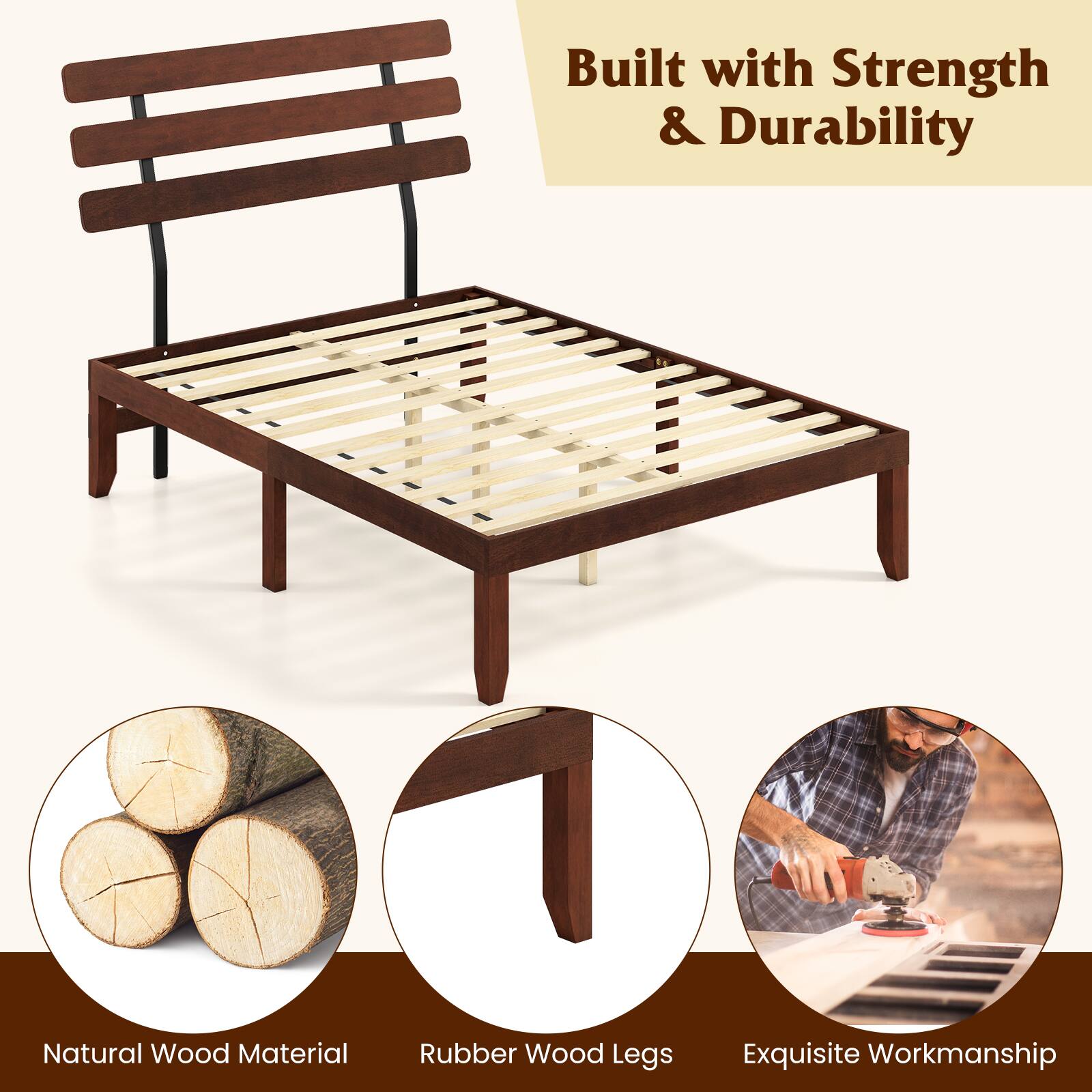 Built with Strength & Durability

Natural Wood Material

Rubber Wood Legs

Exquisite Workmanship