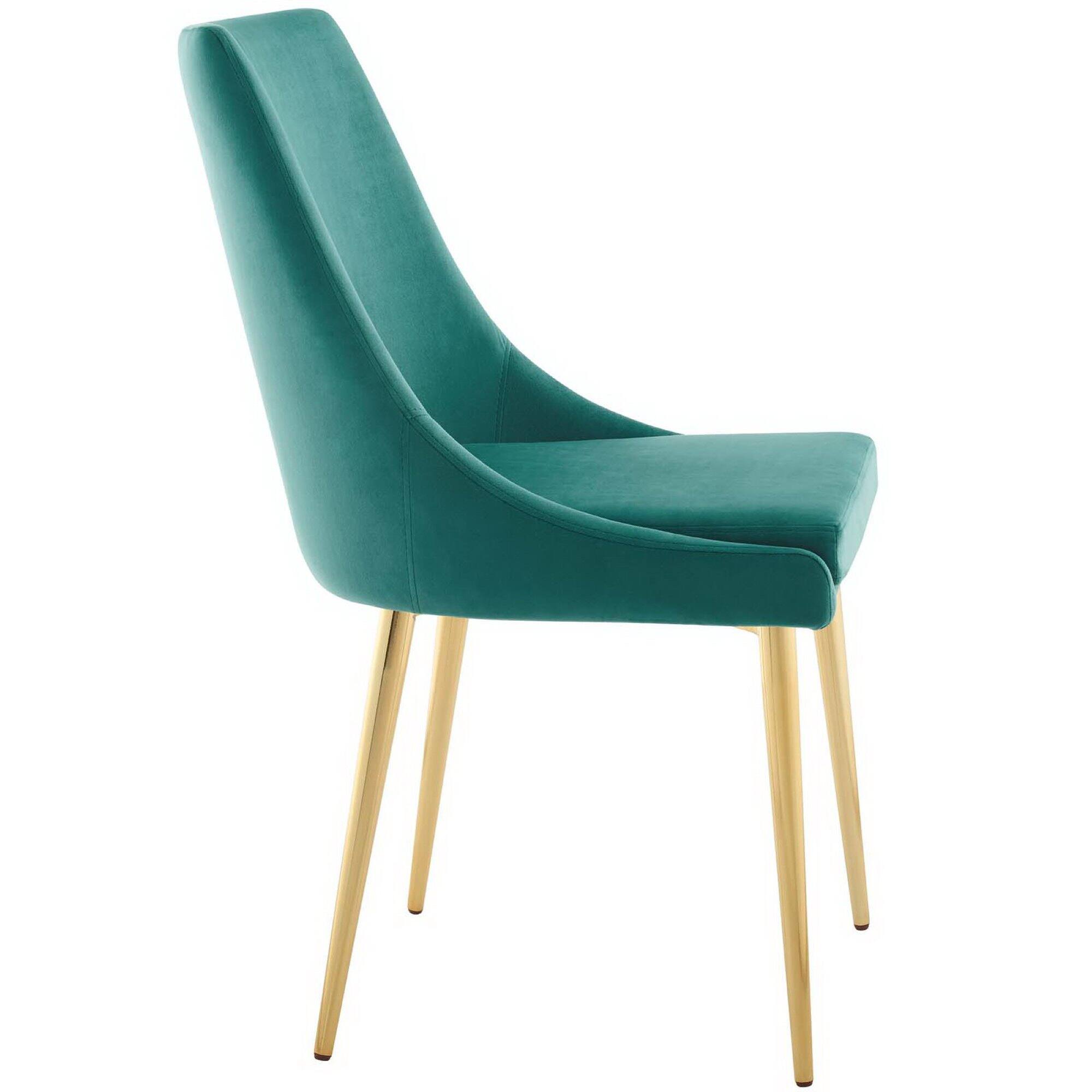 Back. Modway - Viscount Modern Accent Performance Velvet Dining Chair by Modway - Teal.