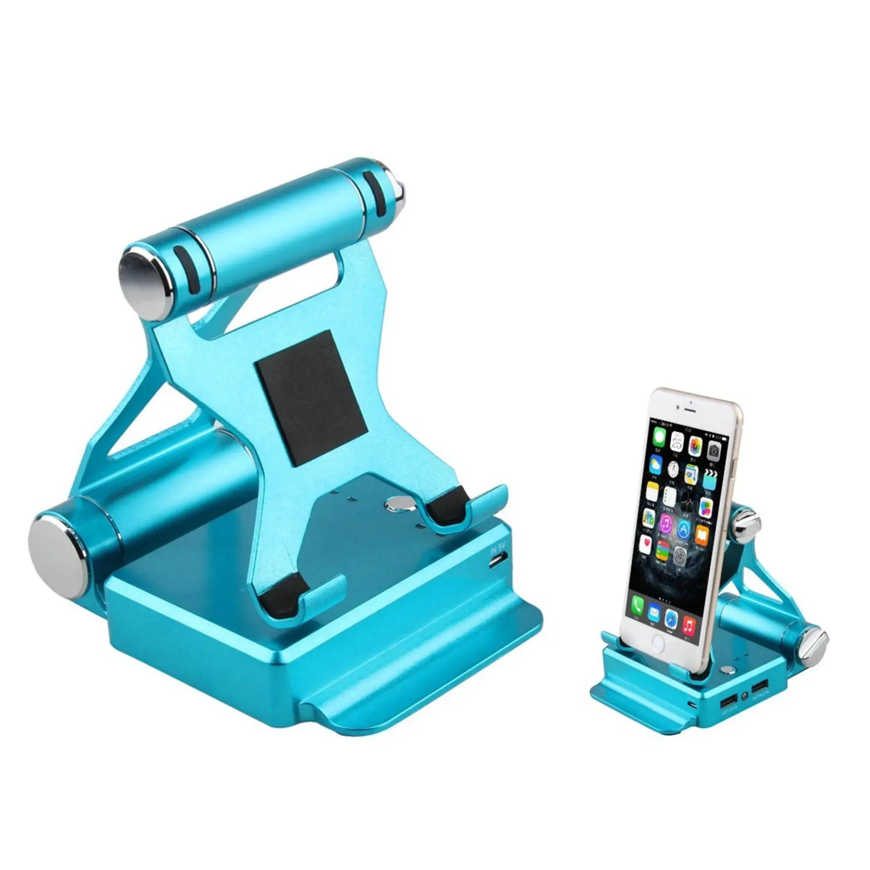 Front. Kitcheniva - Multi Functional Podium Style Stand With Power Bank For iPad iPhone And Smart Gadgets Blue - Blue.