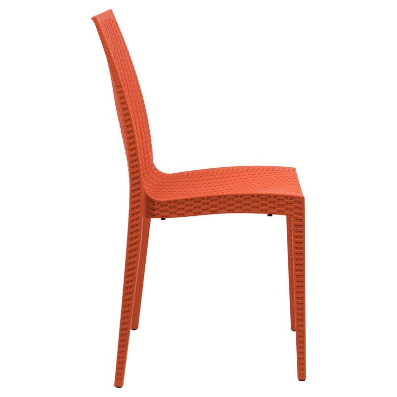 Alt View 1. LeisureMod - Mace 4-Pieces  Outdoor Waterproof Patio Chair - No Assembly Required - Orange.