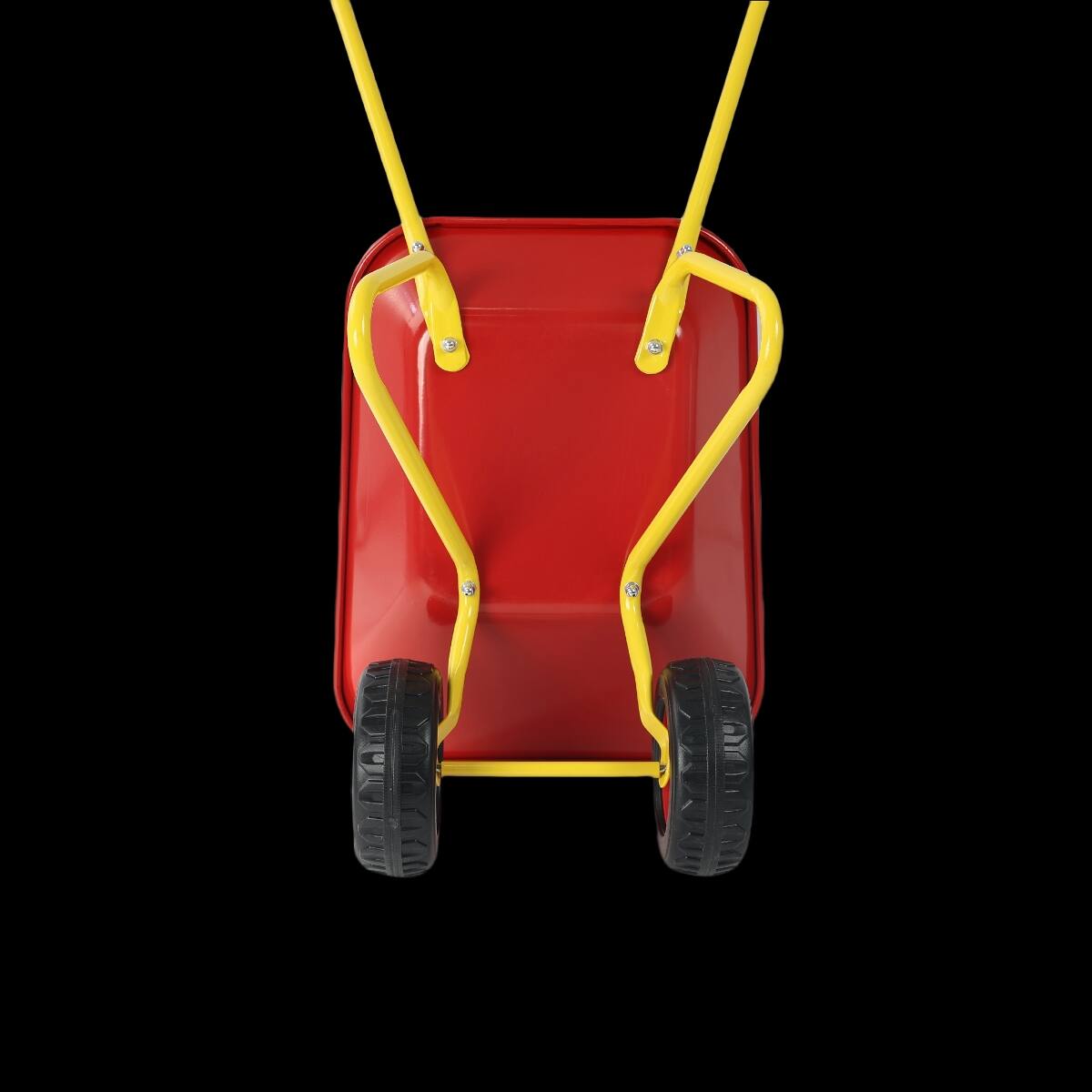 Left. Loheer - Loheer Kids Metal Wheelbarrow Two Wheel Garden Cart for Children 33 LBS Capacity Red.