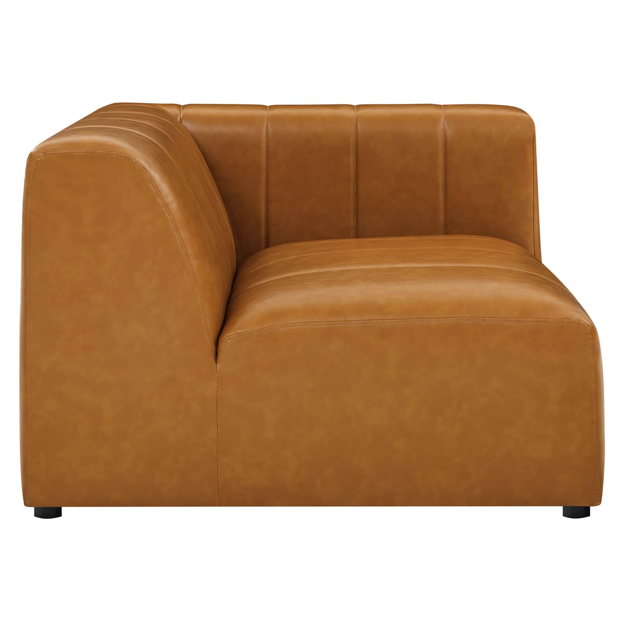 Back. Modway - Bartlett 4-Piece Vegan Leather Sectional Sofa by Modway - Brown.