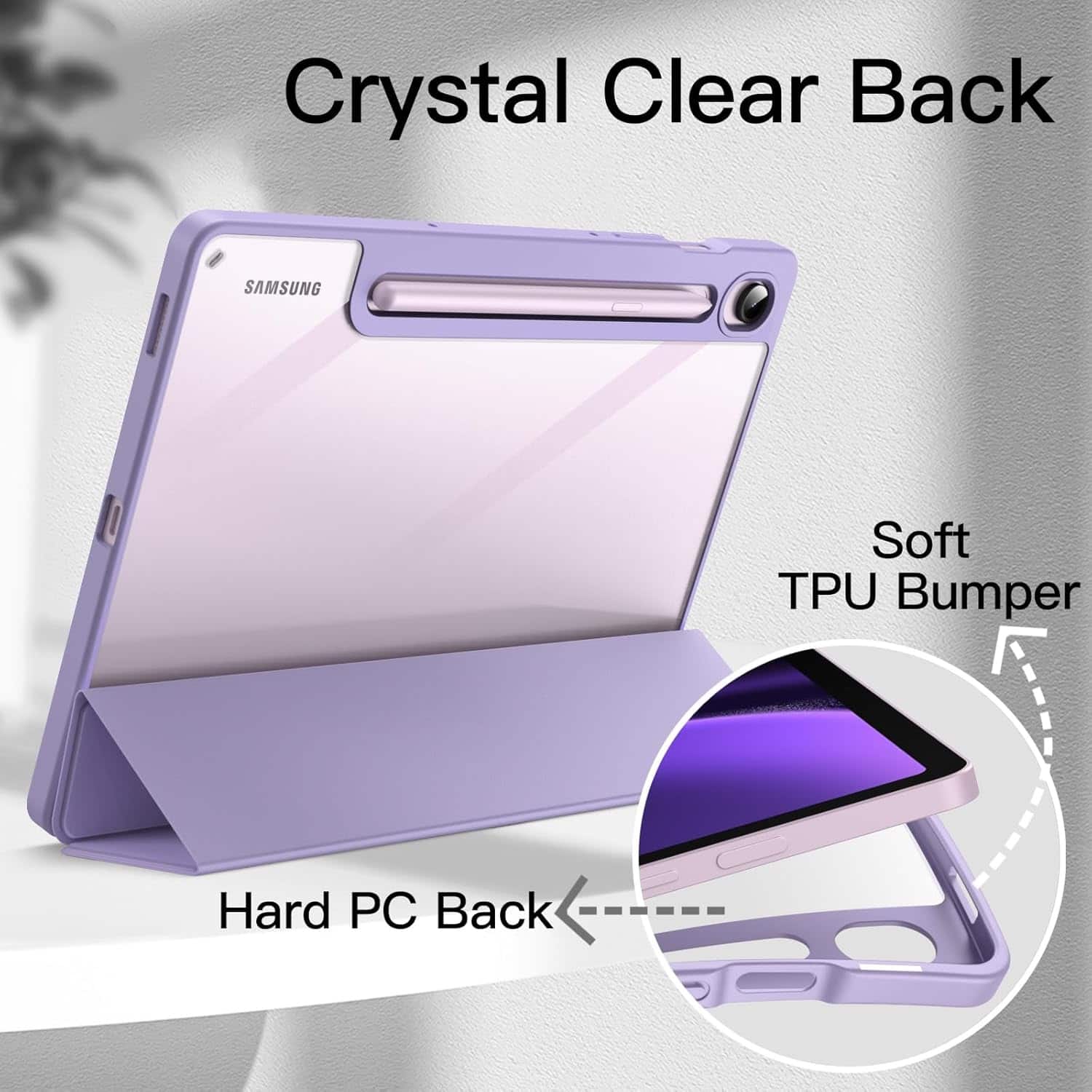 Crystal Clear Back, Soft TPU Bumper, Hard PC Back