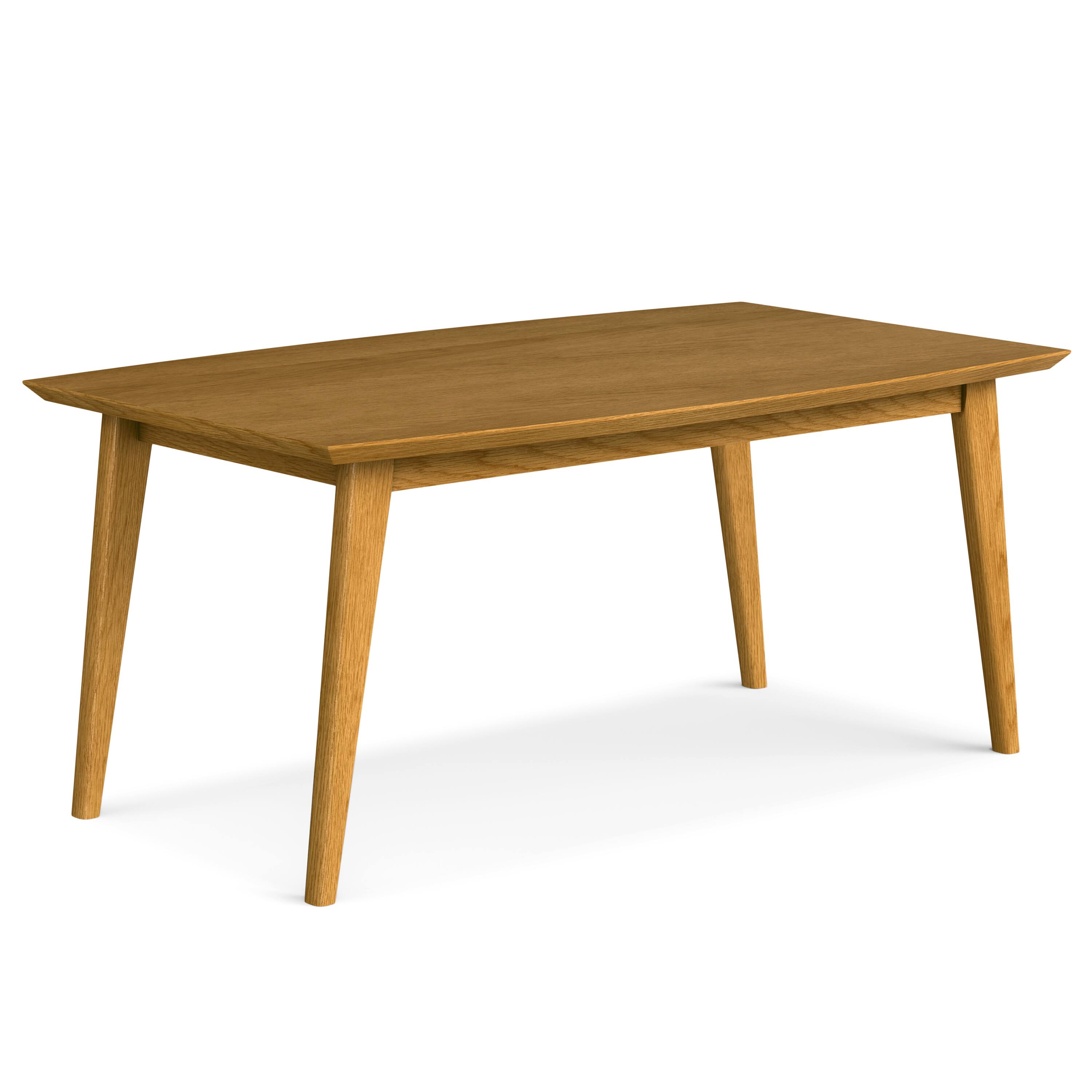 Alt View 2. Simpli Home - Draper SOLID WOOD and Rubberwood 66 inch x 40 inch Rectangle Mid Century Modern Dining Table in OAK WOOD - Oak Veneer.