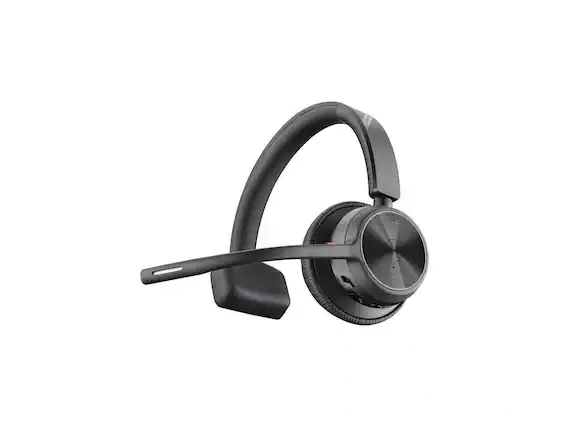 Front. HP - Poly Voyager 4310 USB-C Headset - Mono, Wired/Wireless, Bluetooth, 164 ft, 4.92 ft Cable - Black.