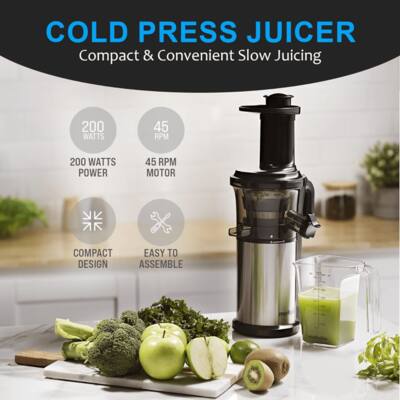 moRollio 45RPM Cold Press Slow Masticating Juicer Silver and Black moRollio 45RPM Cold Press Slow Masticating Juicer Silver and Black