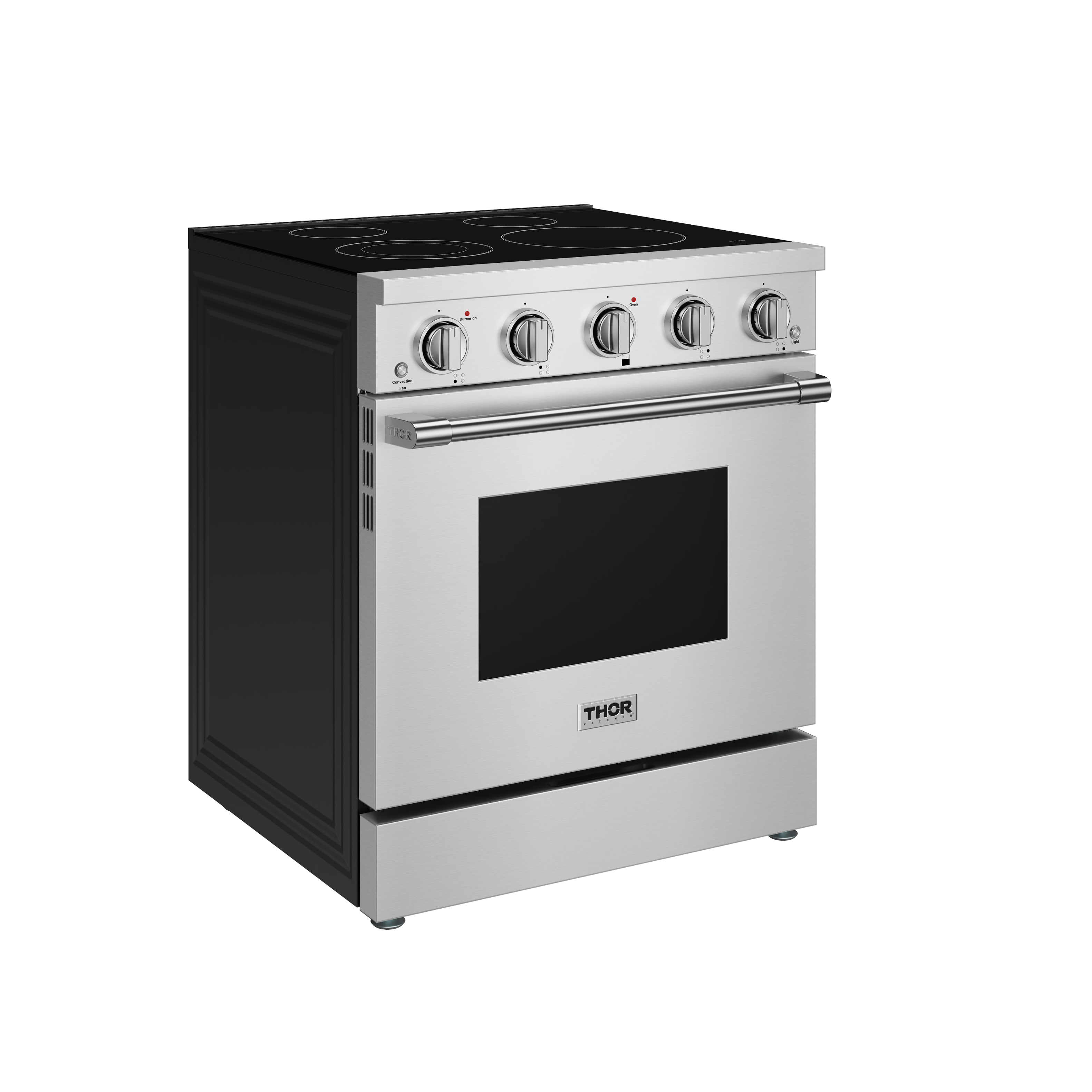 Angle. Thor Kitchen - 4.55 Cu. Ft Freestanding Electric Convection Range - Stainless steel.