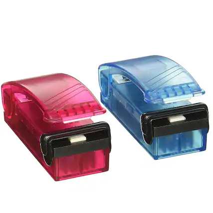 Front. iTouchless - Handheld Heat Bag Sealer (2-Pack) - Red and Blue.
