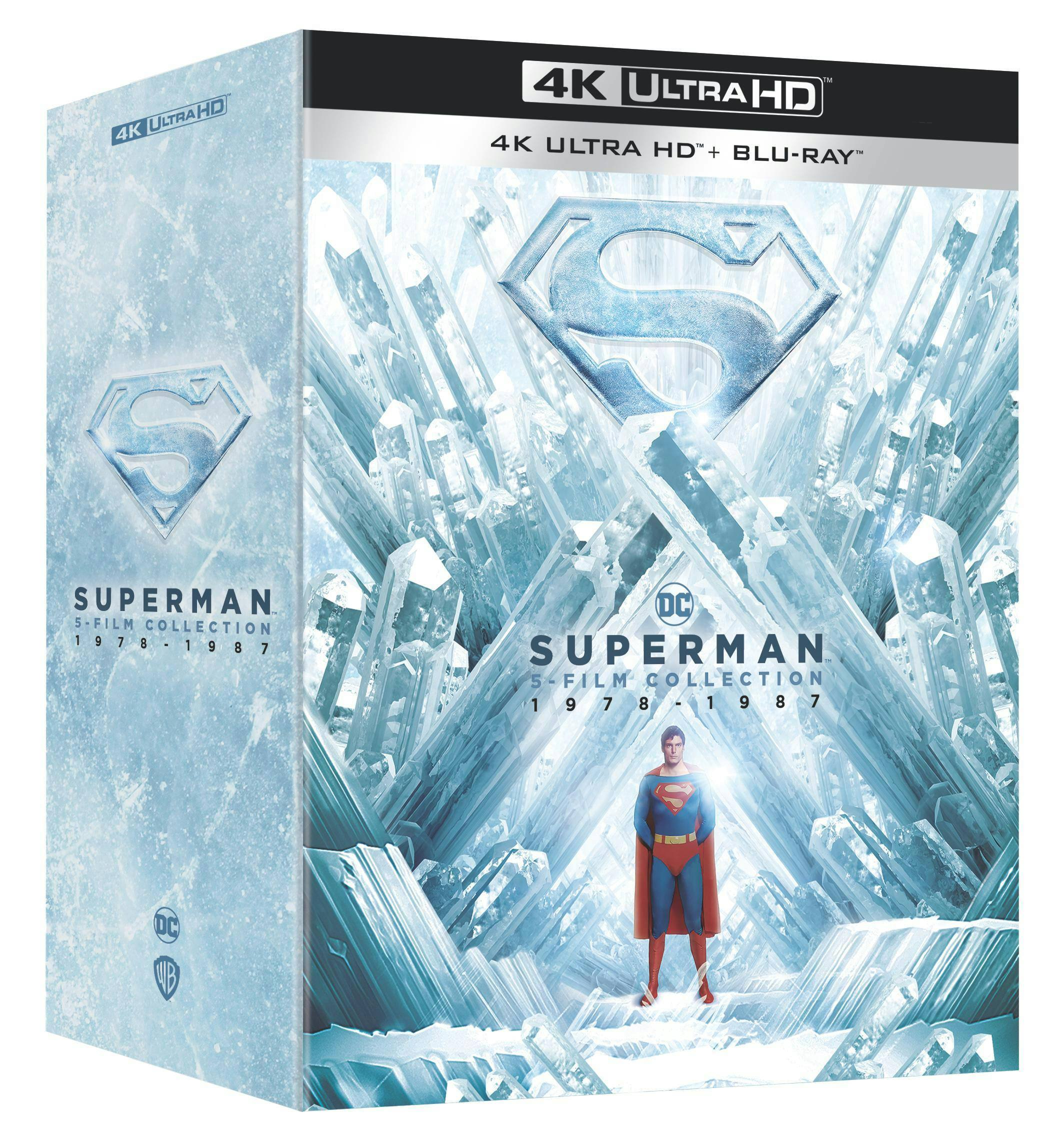 Angle. Superman 5-Film Collection: I, II, II Donner Cut, III, IV   - 4K Blu-Ray.