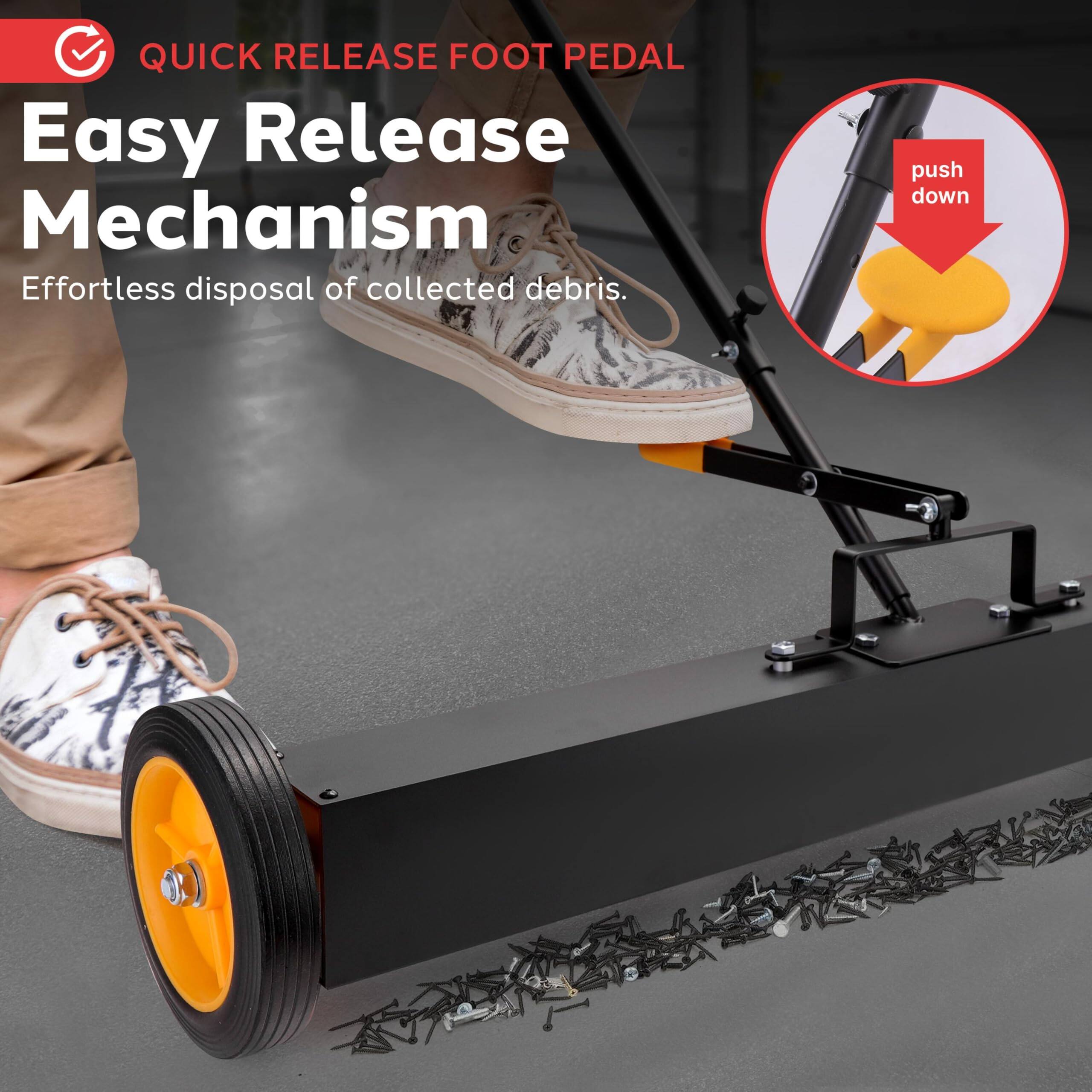 QUICK RELEASE FOOT PEDAL

Easy Release Mechanism

Effortless disposal of collected debris.

push down