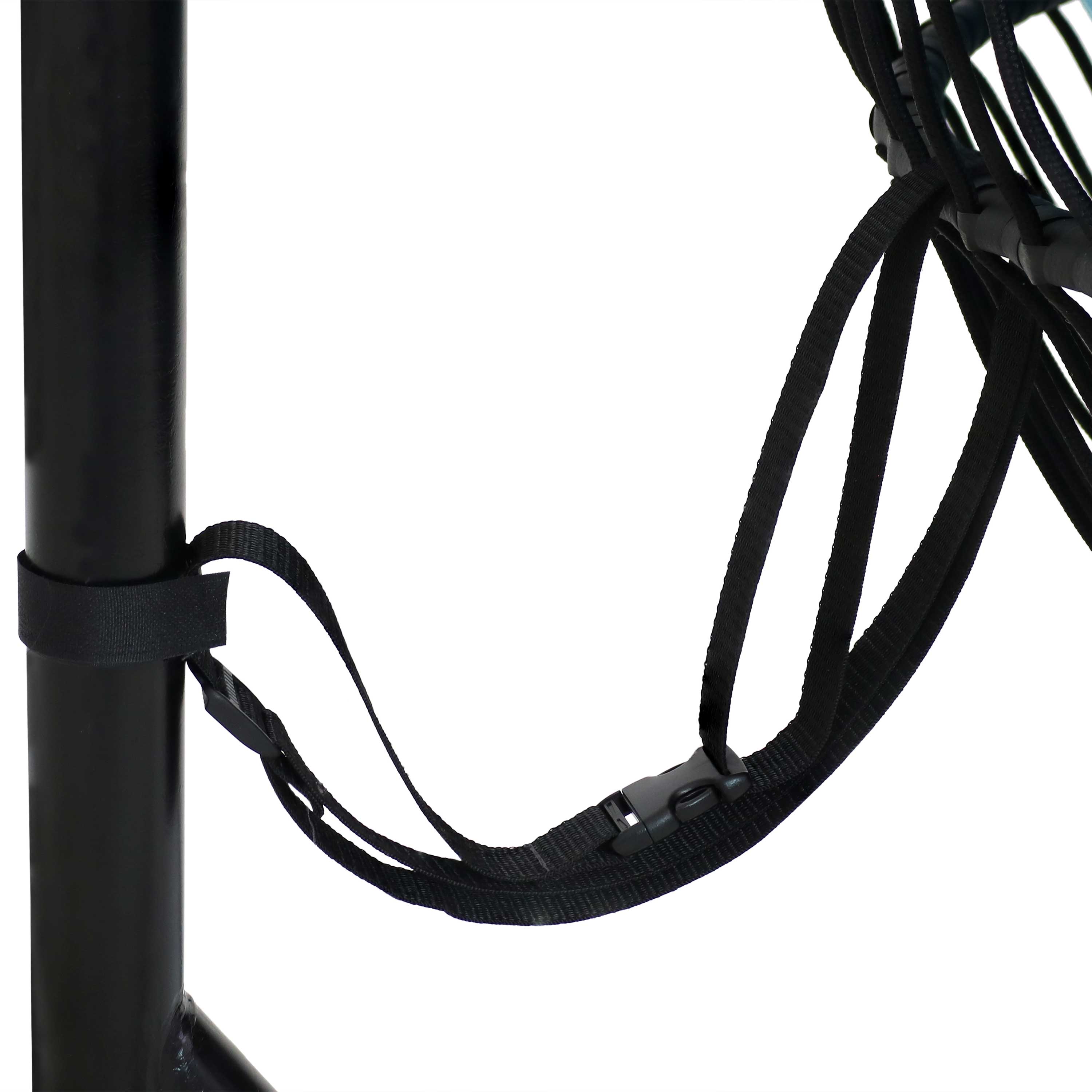 Alt View 5. Sunnydaze - Resin Wicker Hanging Egg Chair with Steel Stand/Cushions - Blue.