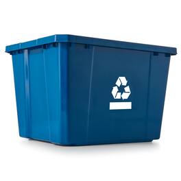 Gracious Living - Medium Curbside Box Plastic 17 Gallon Home Recycling Bin - Blue