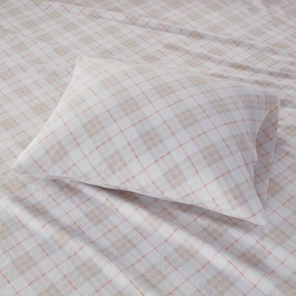 Gracie Mills - Persephone Cotton Flannel Sheet Set - Pink Plaid