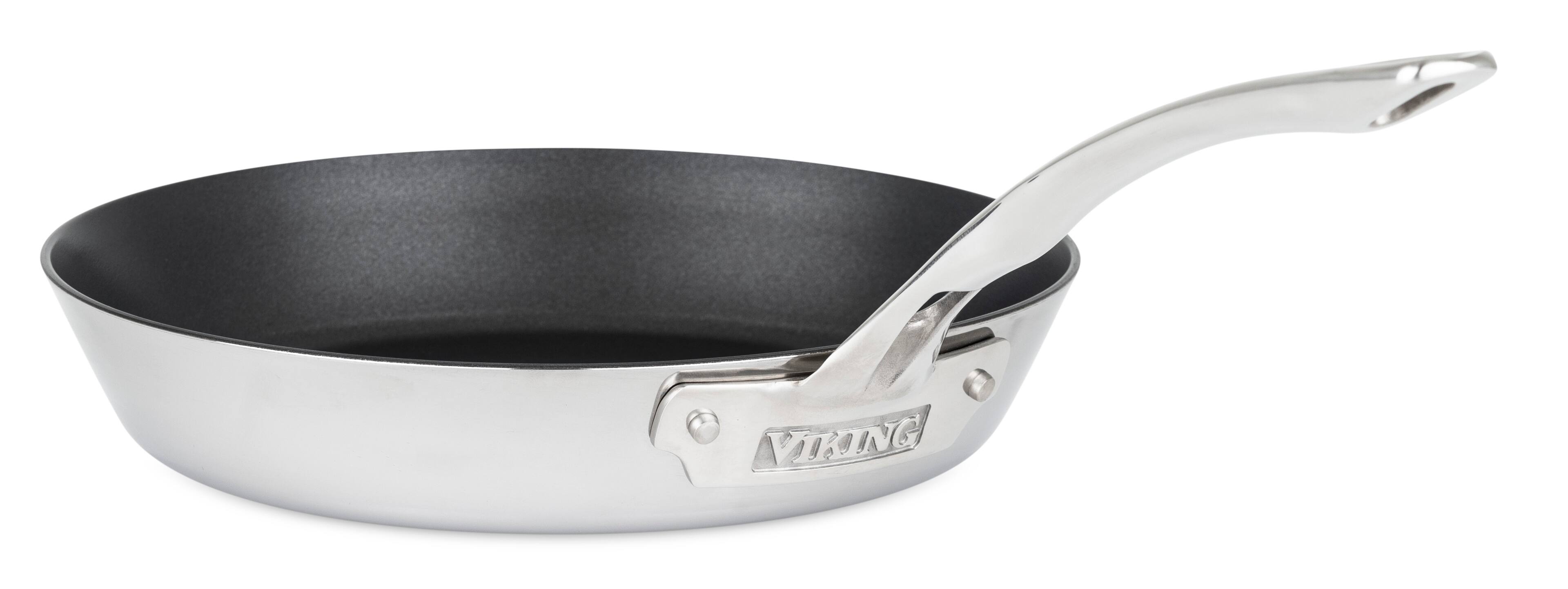 Angle. Viking - Contemporary 3 Ply 10" Nonstick Fry Pan - Mirror.