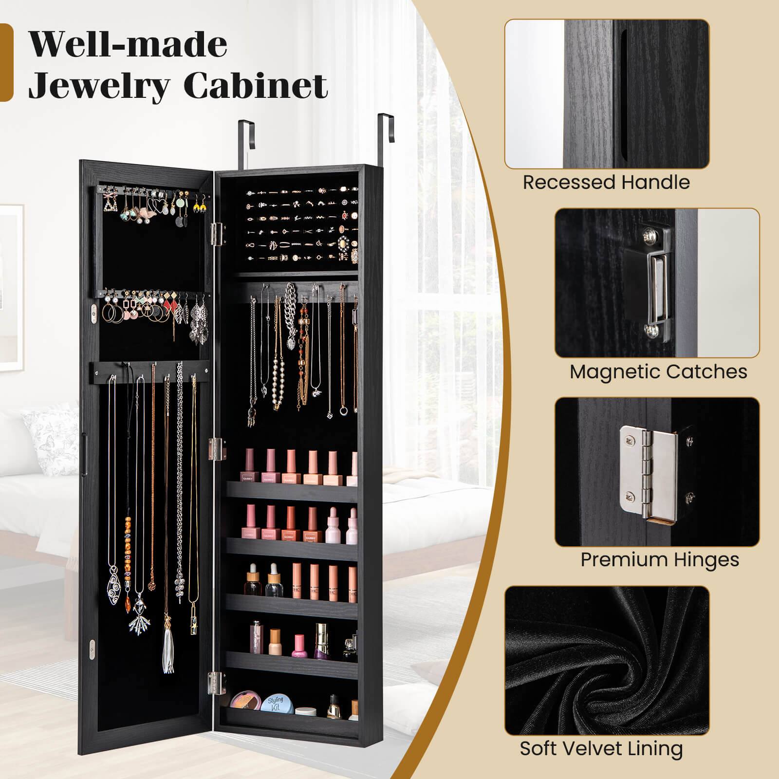 Well-made Jewelry Cabinet

- Recessed Handle
- Magnetic Catches
- Premium Hinges
- Soft Velvet Lining