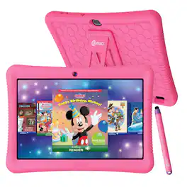 Contixo - K102 10” Kids Tablet, 32GB, Disney eBooks, Stylus, Kid-Proof Case, Parental Controls & Learning Apps - Pink