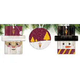Fan Creations - Arizona State Sun Devils 3-Pack Ornament Set - Multicolor