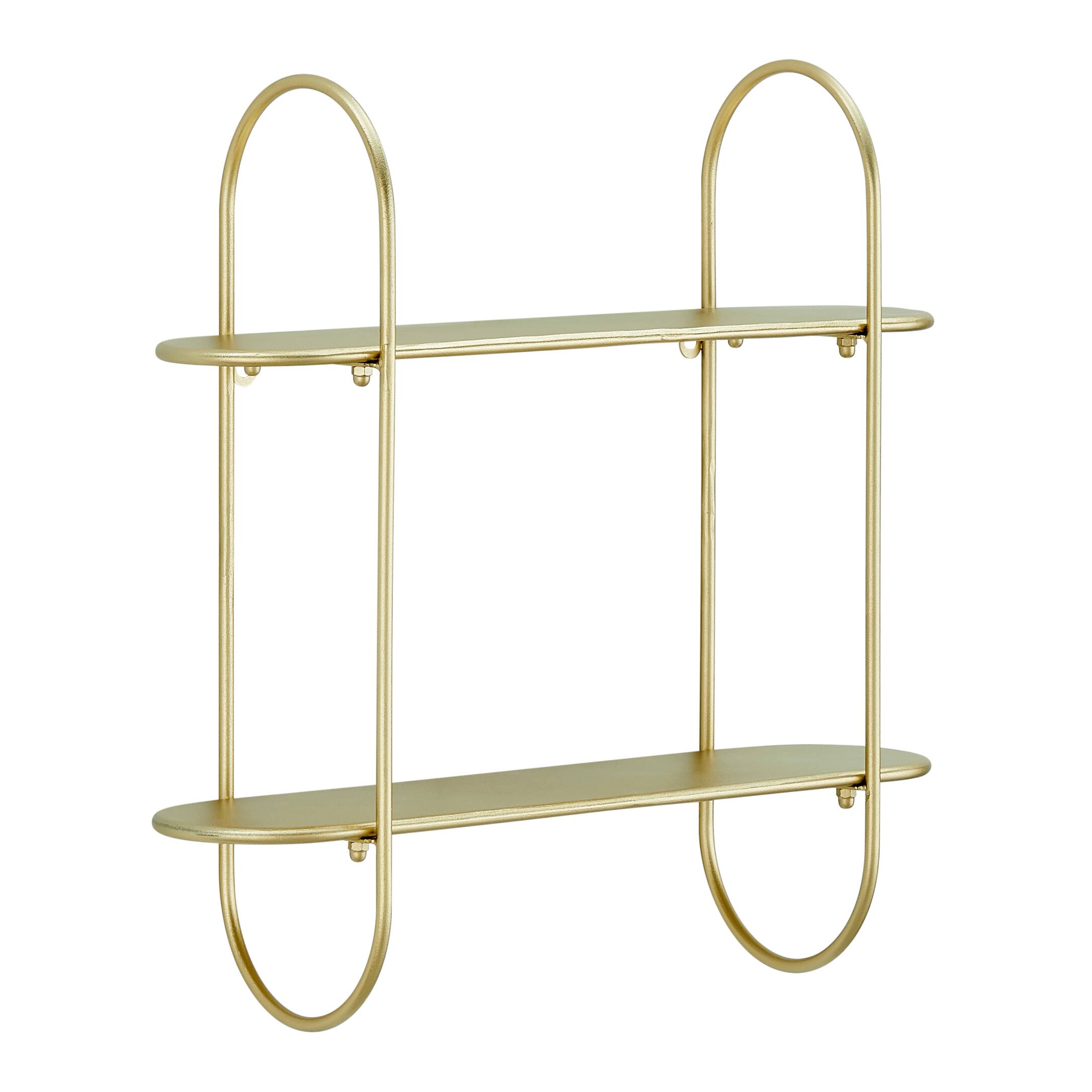 Alt View 5. Danya B - Two-Tier Gold Metal Bracket Wall Shelf - Gold.