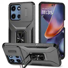 Kitcheniva - Rugged Complete Protection Case With Tempered Glass For Moto G 2025/2026/G Play 2026 Grey - Gray