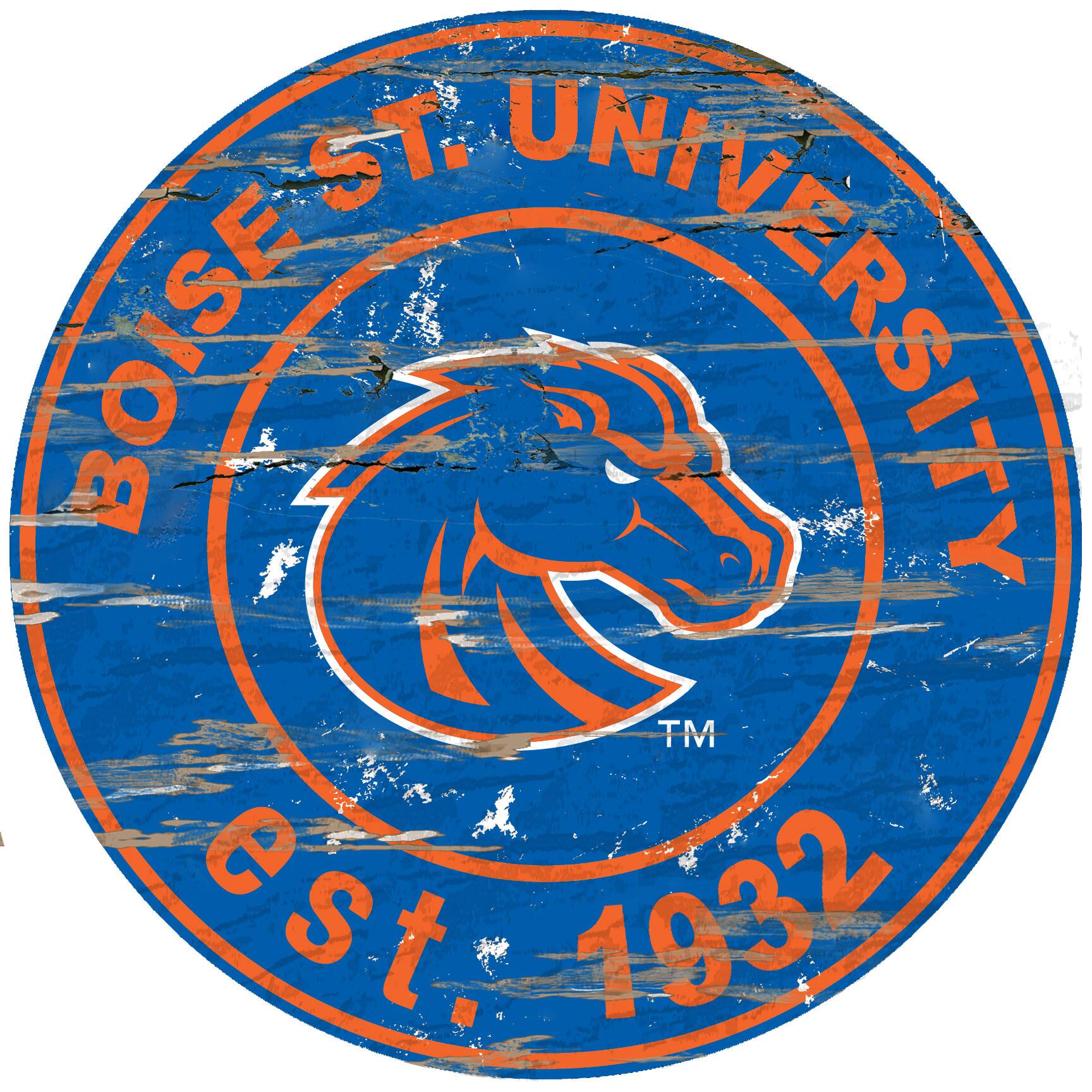 Boise State Broncos 23.5" Distressed Round Sign