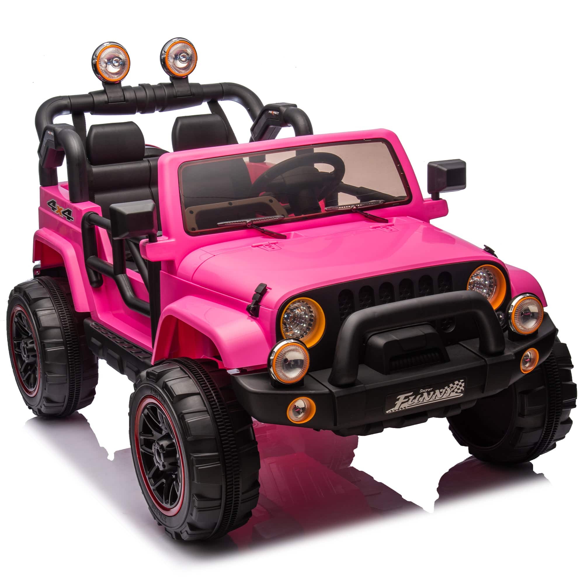 Boyel Living - 3+ 24V Kids Ride On UTV with Parents Remote Control Twin 80W Motors 4Wheel Sh - Pink
