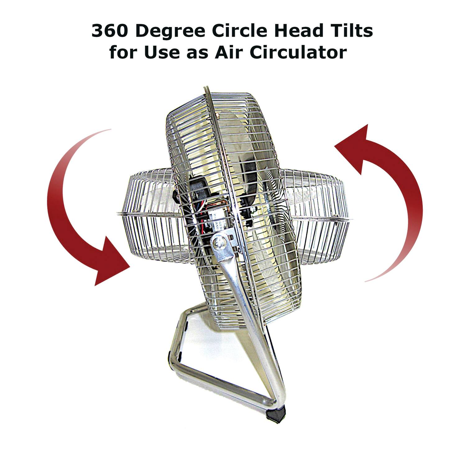 360 Degree Circle Head Tilts for Use as Air Circulator