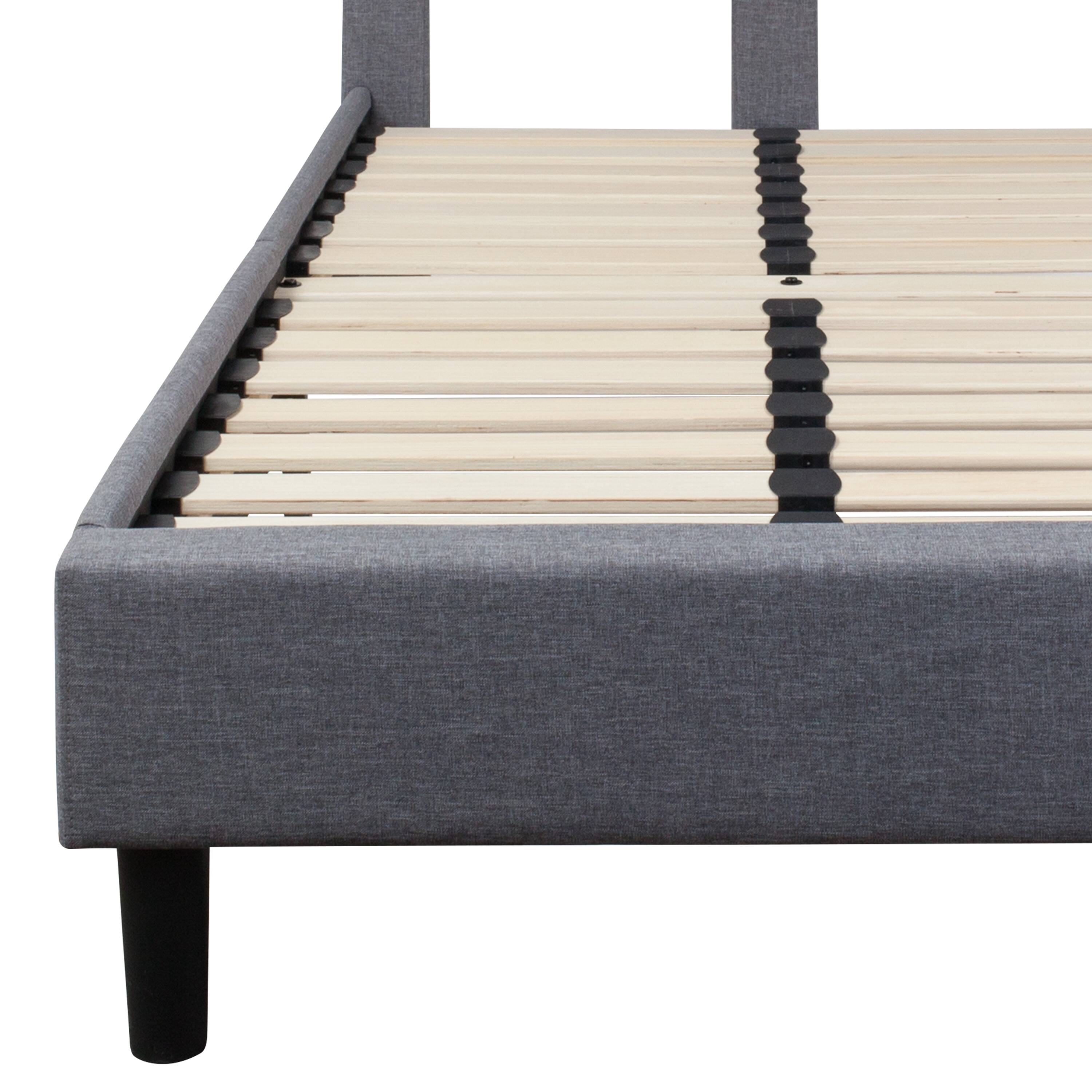 Alt View 9. Emma + Oliver - Arched Tufted Upholstered Platform Bed - Light Gray.