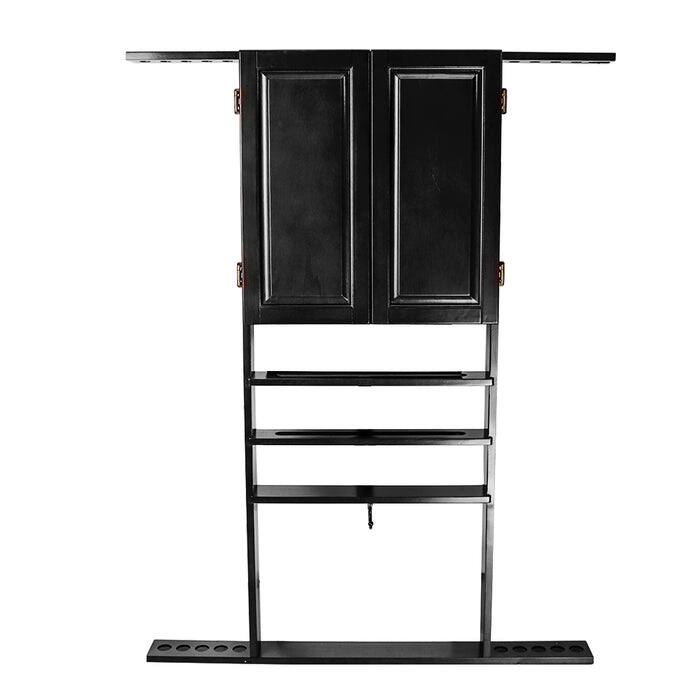 Alt View 2. GSE Games & Sports Expert - Wood 10 Billiard Pool Cue Rack & Dart Board Cabiner Combination Rack Only - Black - Black.